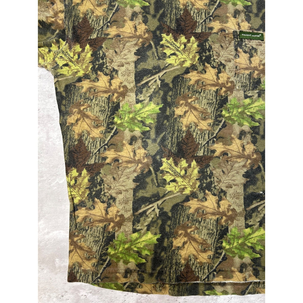 Vintage Nunavut Hunter Tree Camo Hunting Long Sleeve T-Shirt Size Large