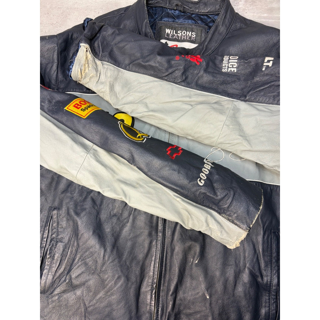 Vintage Jimmie Johnson #48 Nascar Embroidered Leather Race Jacket Size 2XL
