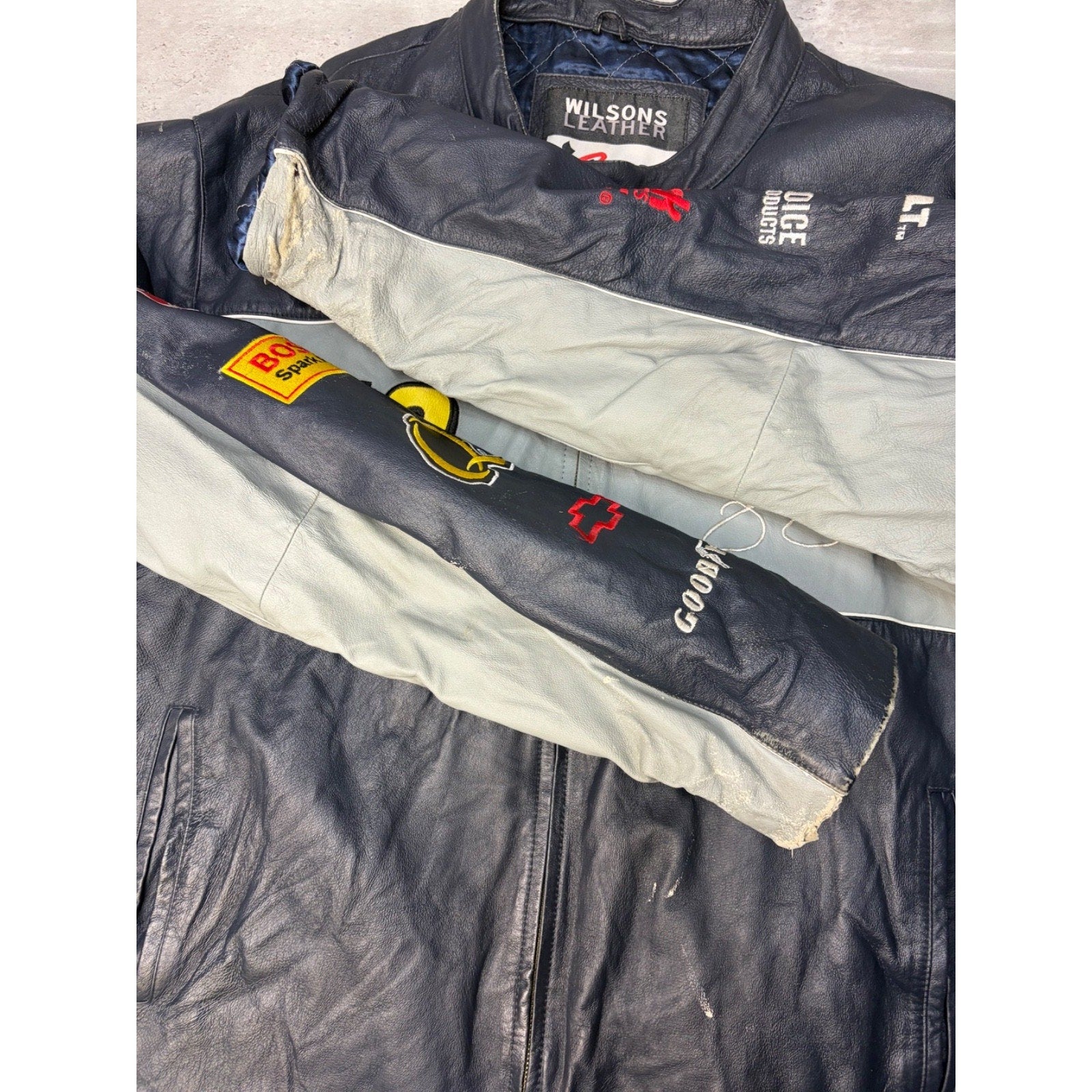 Vintage Jimmie Johnson #48 Nascar Embroidered Leather Race Jacket Size 2XL