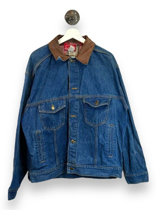 Vintage 90s Marlboro Country Store Dark Wash Denim Trucker Jacket Size Large