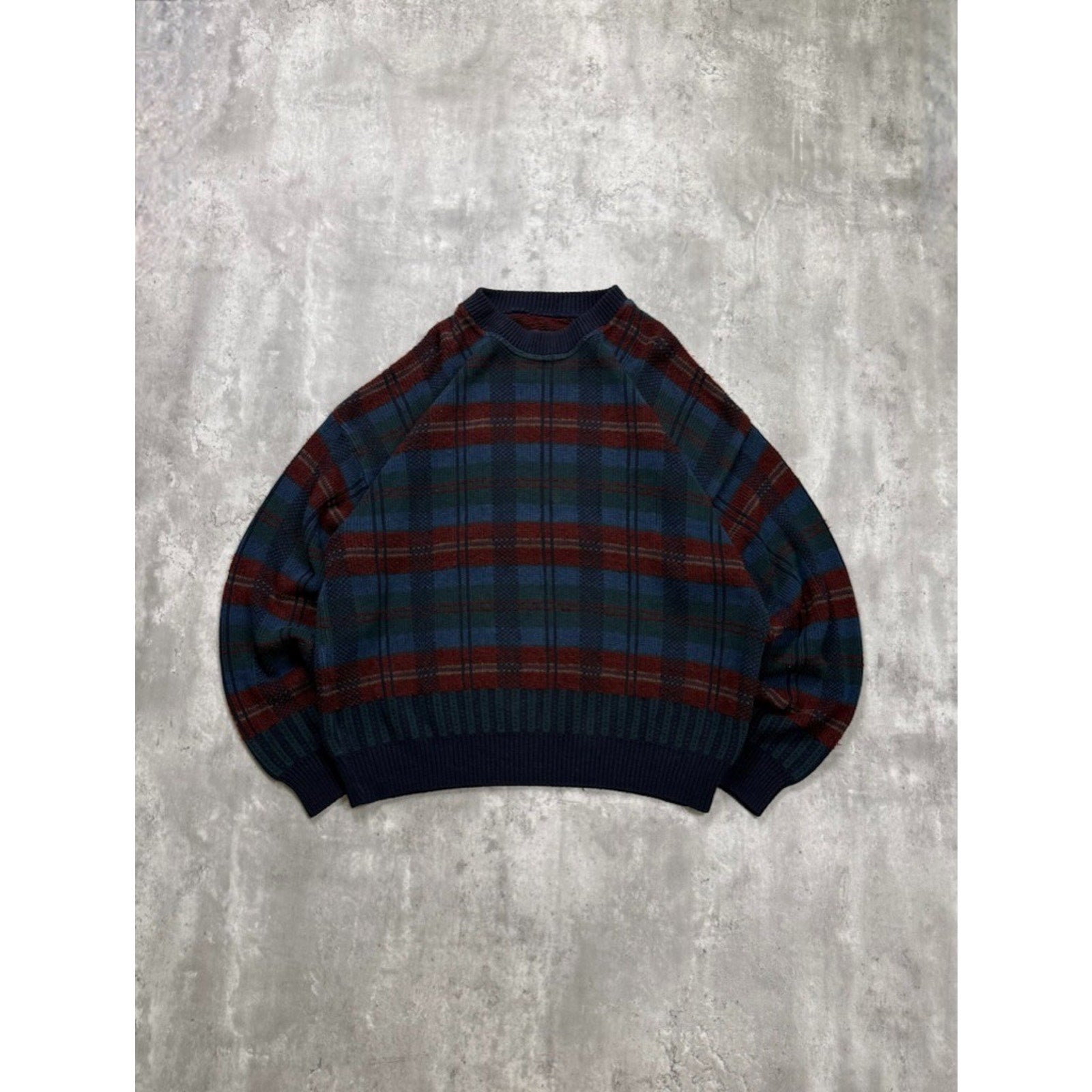 Vintage 90s Plaid Print Pullover Knit Sweater Size 2XL