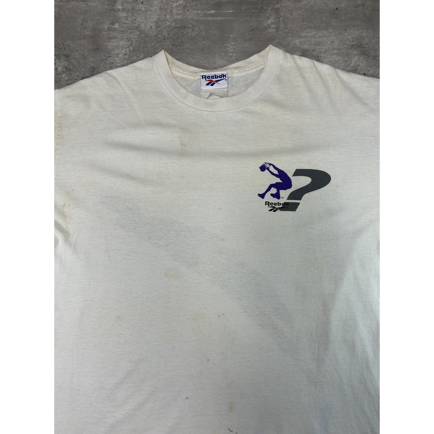 Vintage 90s Reebok Shaquille O'Neal Basketball Player Graphic T-Shirt Size XL