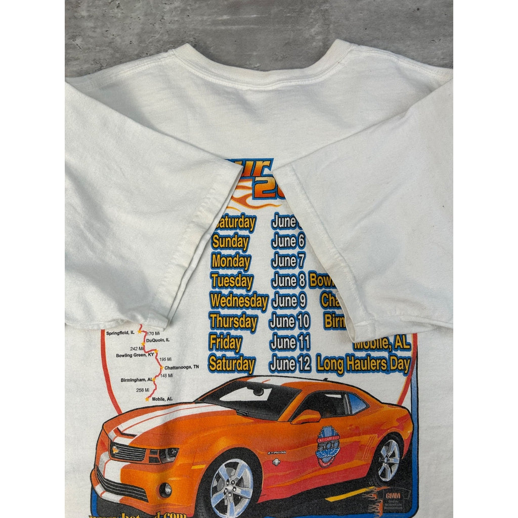 Vintage Hot Rod Power Tour Muscle Car Spellout Graphic T-Shirt Size Large