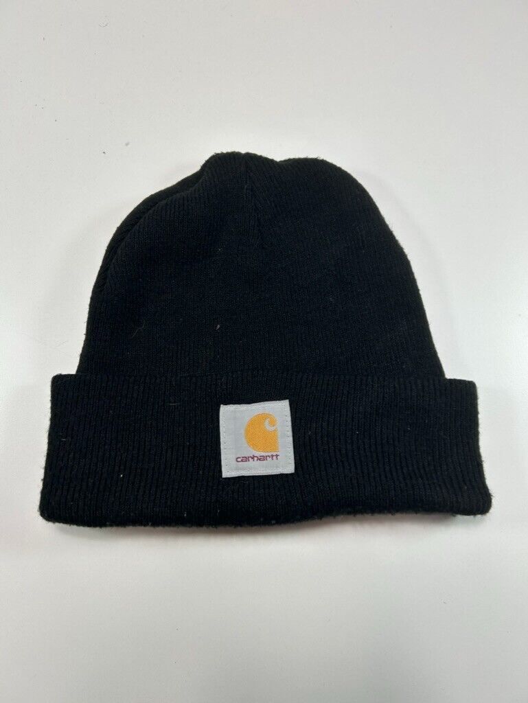 Vintage Carhartt Embroidered Patch Toque Hat OSFA A18BLK