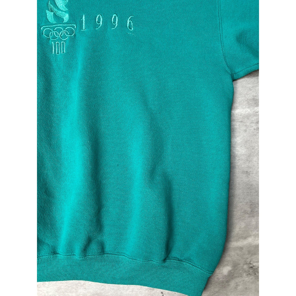 Vintage 90s 1996 Atlanta Olympics Embroidered Spellout Tonal Sweatshirt Sz Large