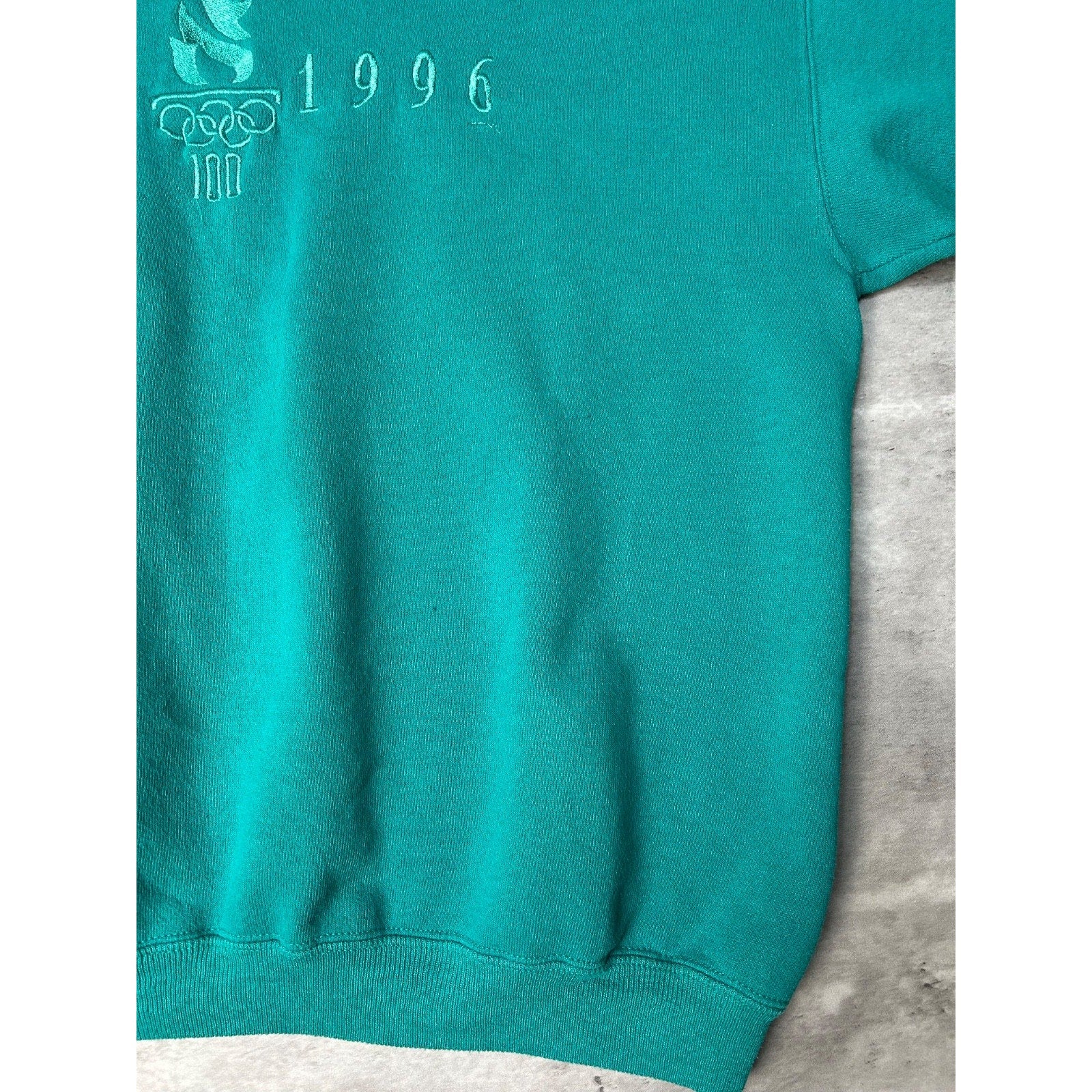 Vintage 90s 1996 Atlanta Olympics Embroidered Spellout Tonal Sweatshirt Sz Large