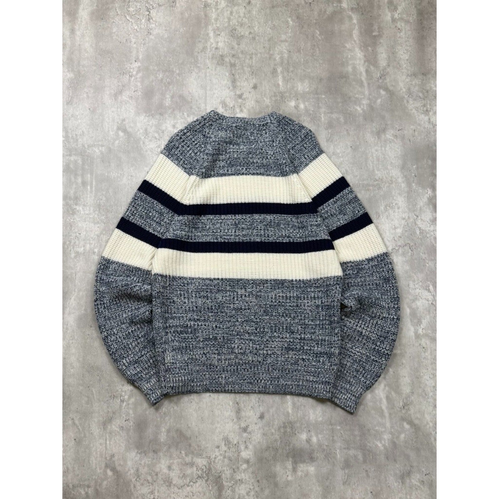 Vintage St Johns Bay Striped Pullover Knit Sweater Size Large Tall