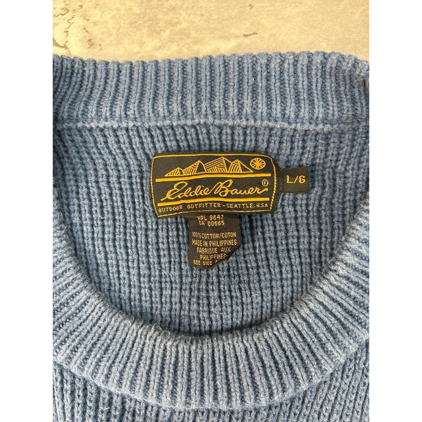 Vintage 90s Eddie Bauer Solid Ribbed Pullover Knit Sweater Size Large