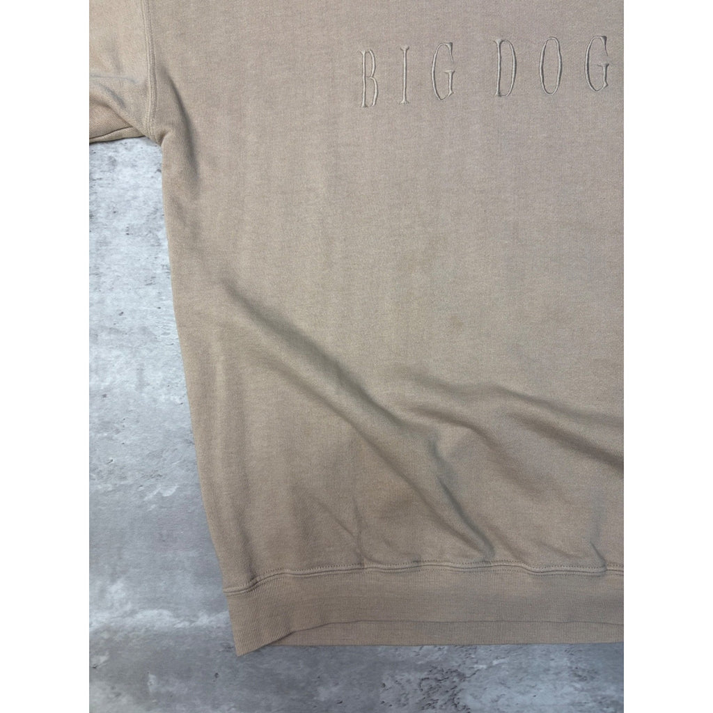 Vintage 90s Big Dogs Embroidered Spellout Logo Tonal Sweatshirt Size Large
