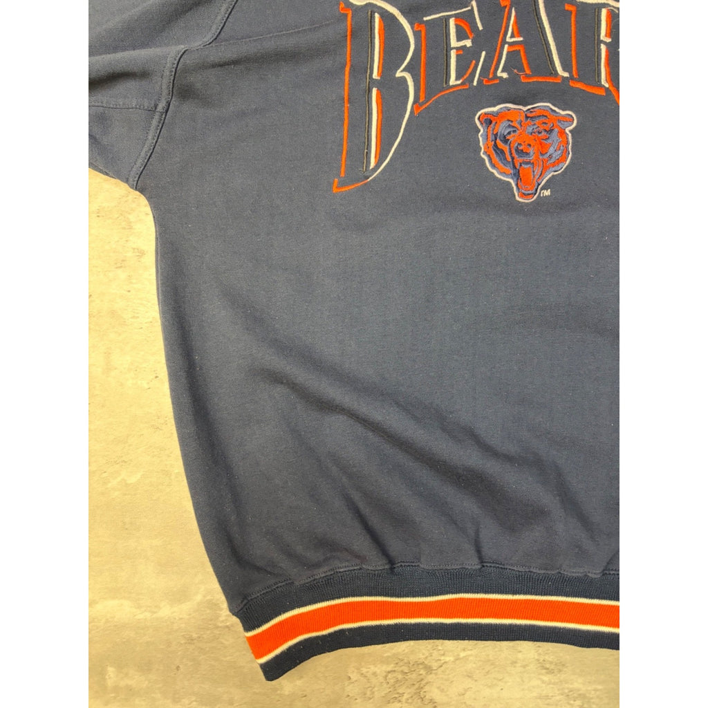 VTG 90s Chicago Bears NFL Embroidered Spellout Graphic Sweatshirt Size Medium