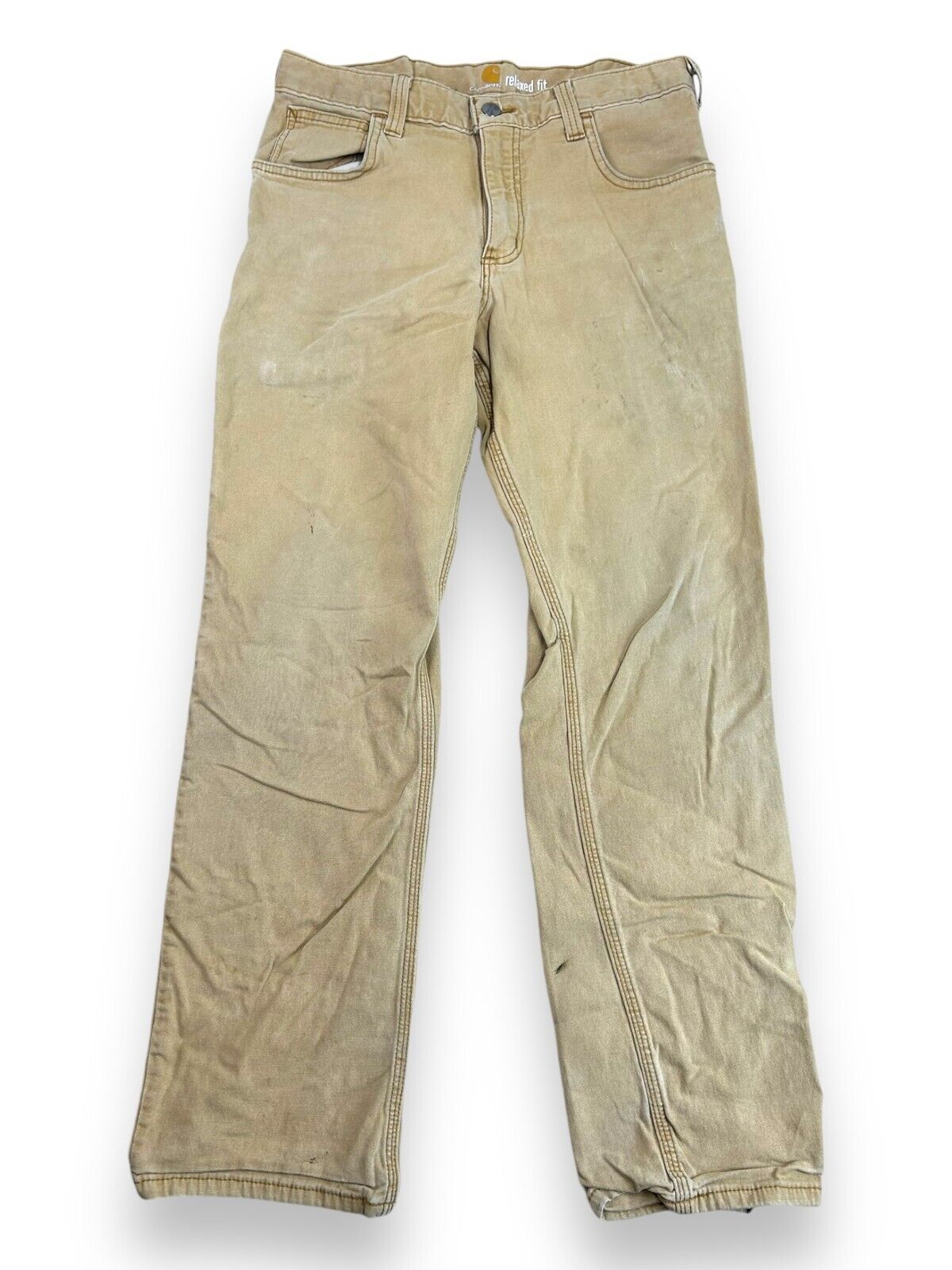 Carhartt Relaxed Fit Canvas Work Wear Five Pocket Pants Pants Size 30W Beige