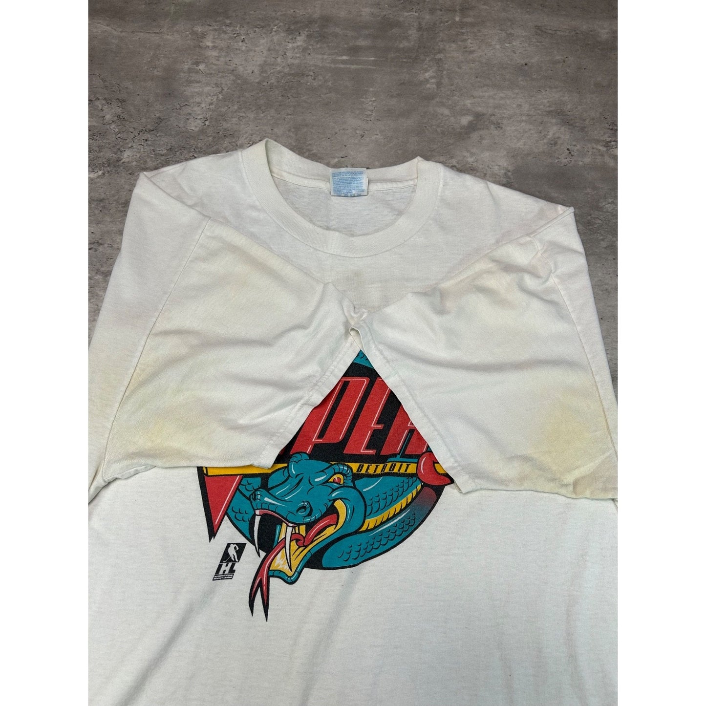 Vintage Detroit Vipers IHL Spellout Logo Hockey Graphic T-Shirt Size XL