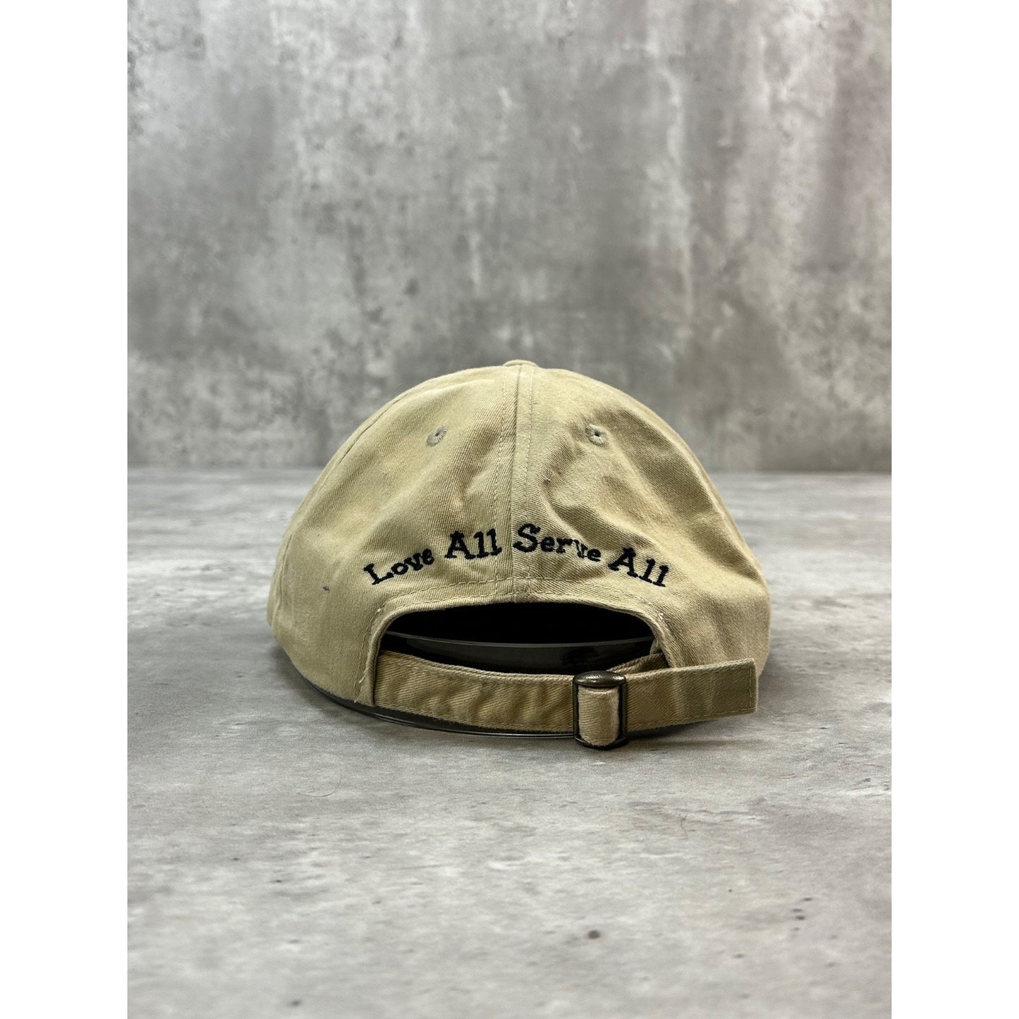 Vintage 90s Hard Rock Cafe Embroidered Logo Strapback Hat OSFA Beige