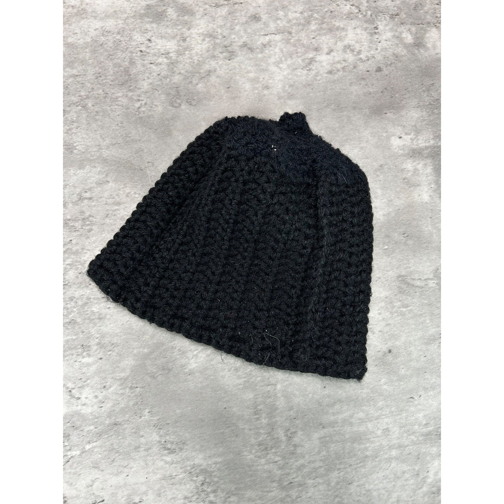 Vintage 80s/90s Harley Davidson Hand Knit Classic Logo Beanie Hat OSFA