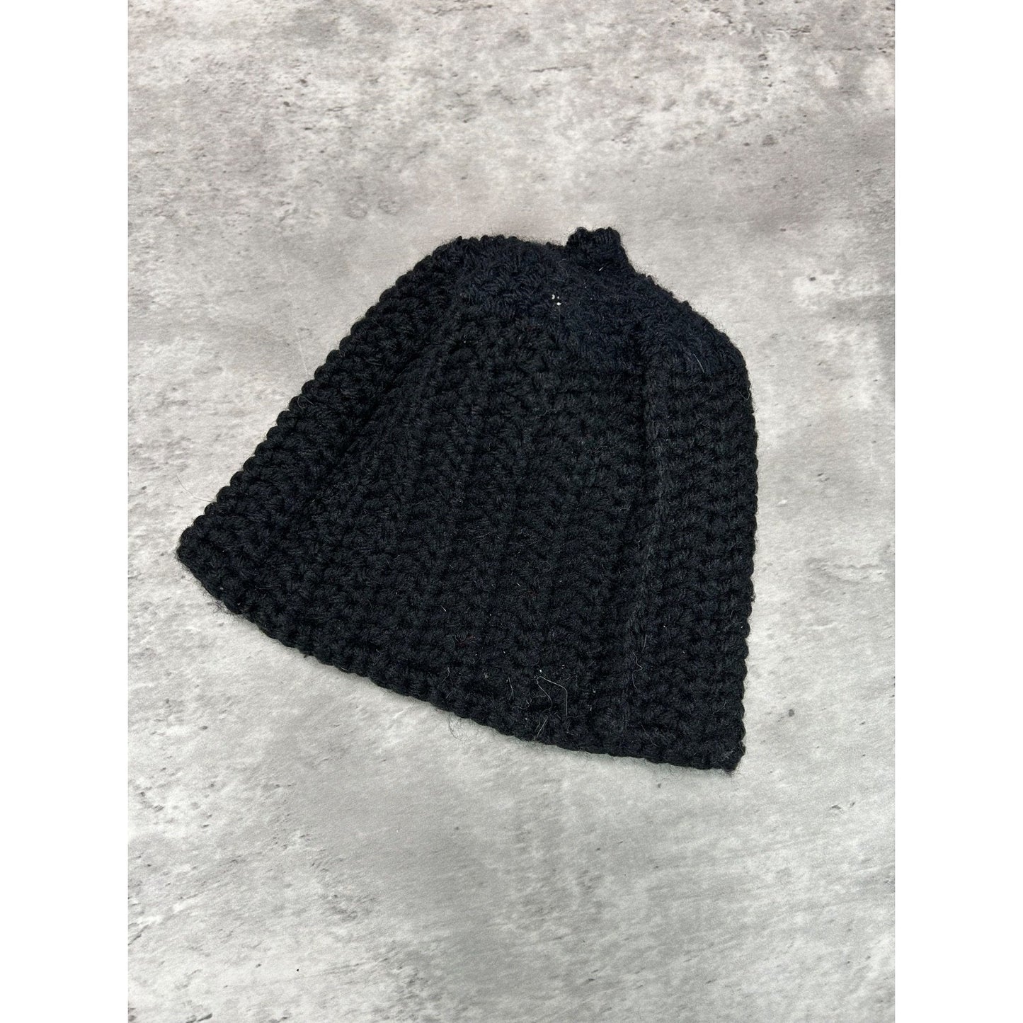 Vintage 80s/90s Harley Davidson Hand Knit Classic Logo Beanie Hat OSFA