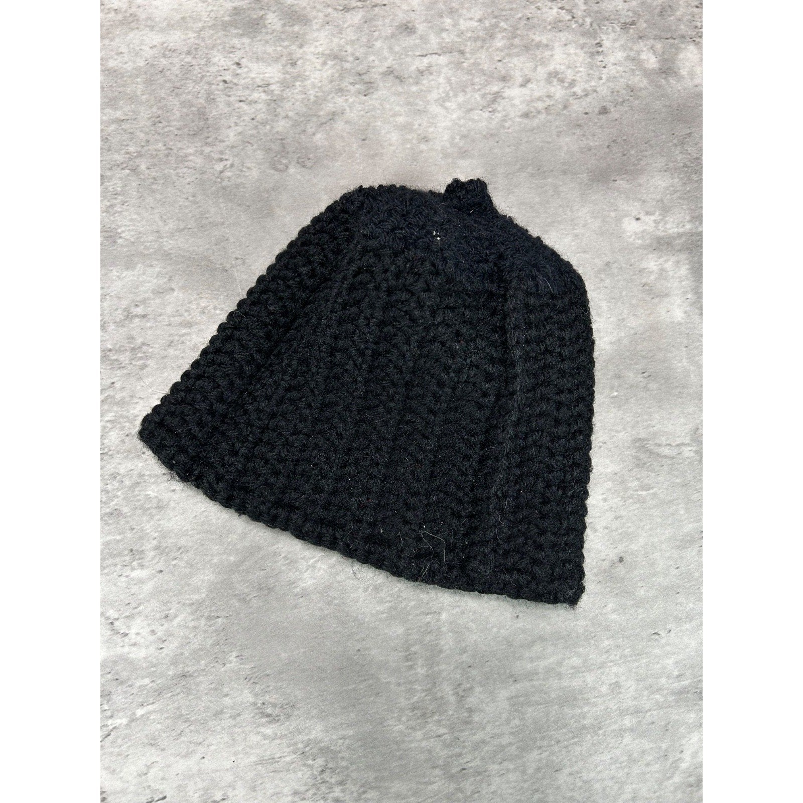 Vintage 80s/90s Harley Davidson Hand Knit Classic Logo Beanie Hat OSFA