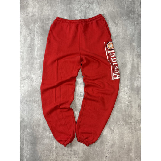 Vintage 90s Indiana Hoosiers NCAA Graphic Spellout Sweat Pants Size Large Red