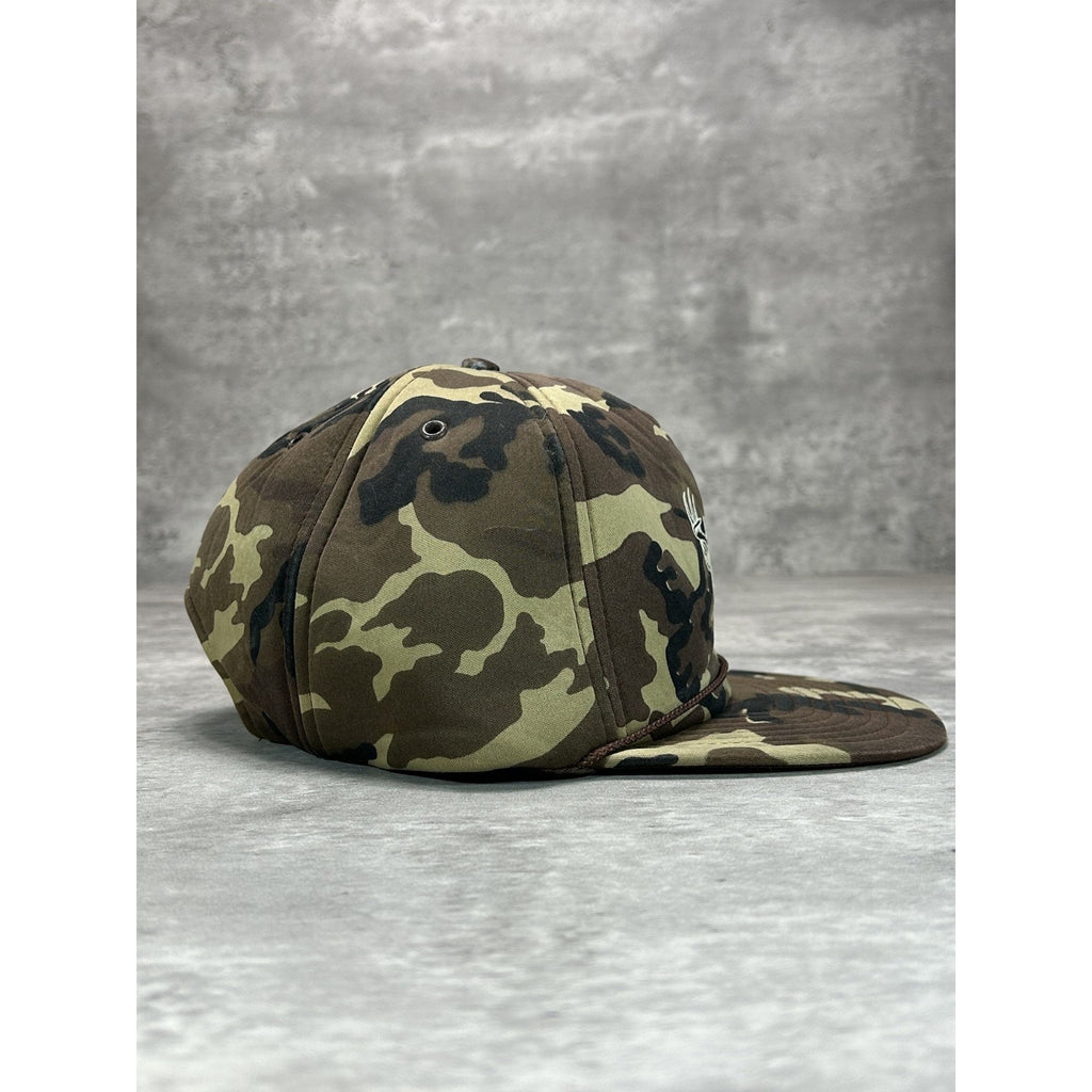 Vintage 1980s/90s Deer Graphic Hunting Camo Snapback Hat OSFA