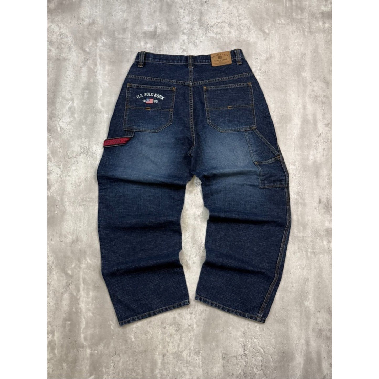 Vintage 2000s U.S. Polo Assn. Dark Wash Baggy Fit Denim Pants Size 33