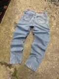 Vintage Levi's 540 Brown Tab Relaxed Fit Light Wash Denim Pants Sz 36