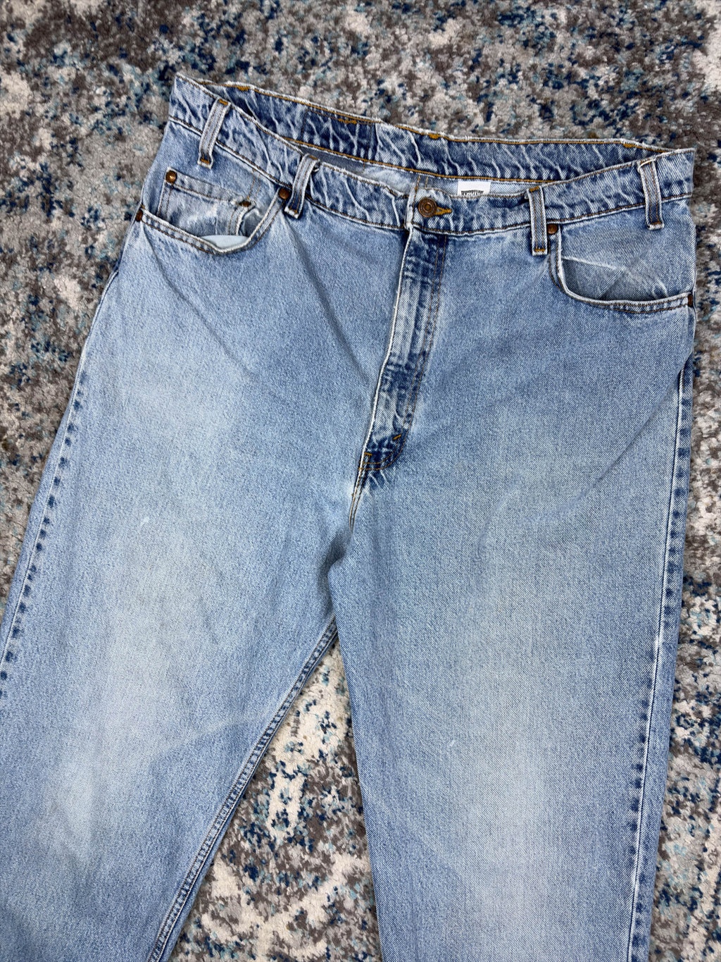Vintage Levi's 540 Brown Tab Relaxed Fit Light Wash Denim Pants Sz 36