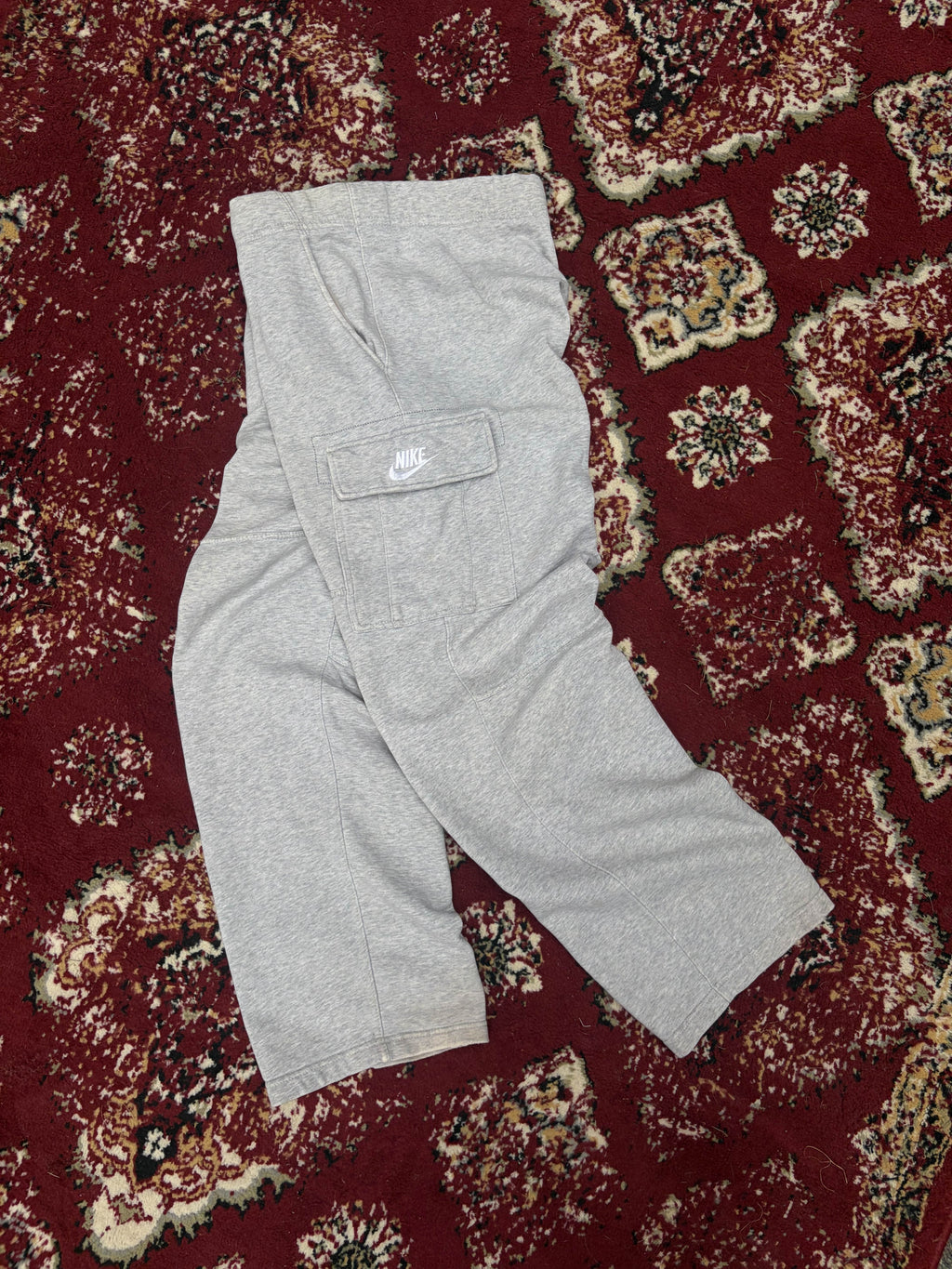 Vintage Nike Embroidered Pocket Logo Cargo Sweat Pants Sz Medium