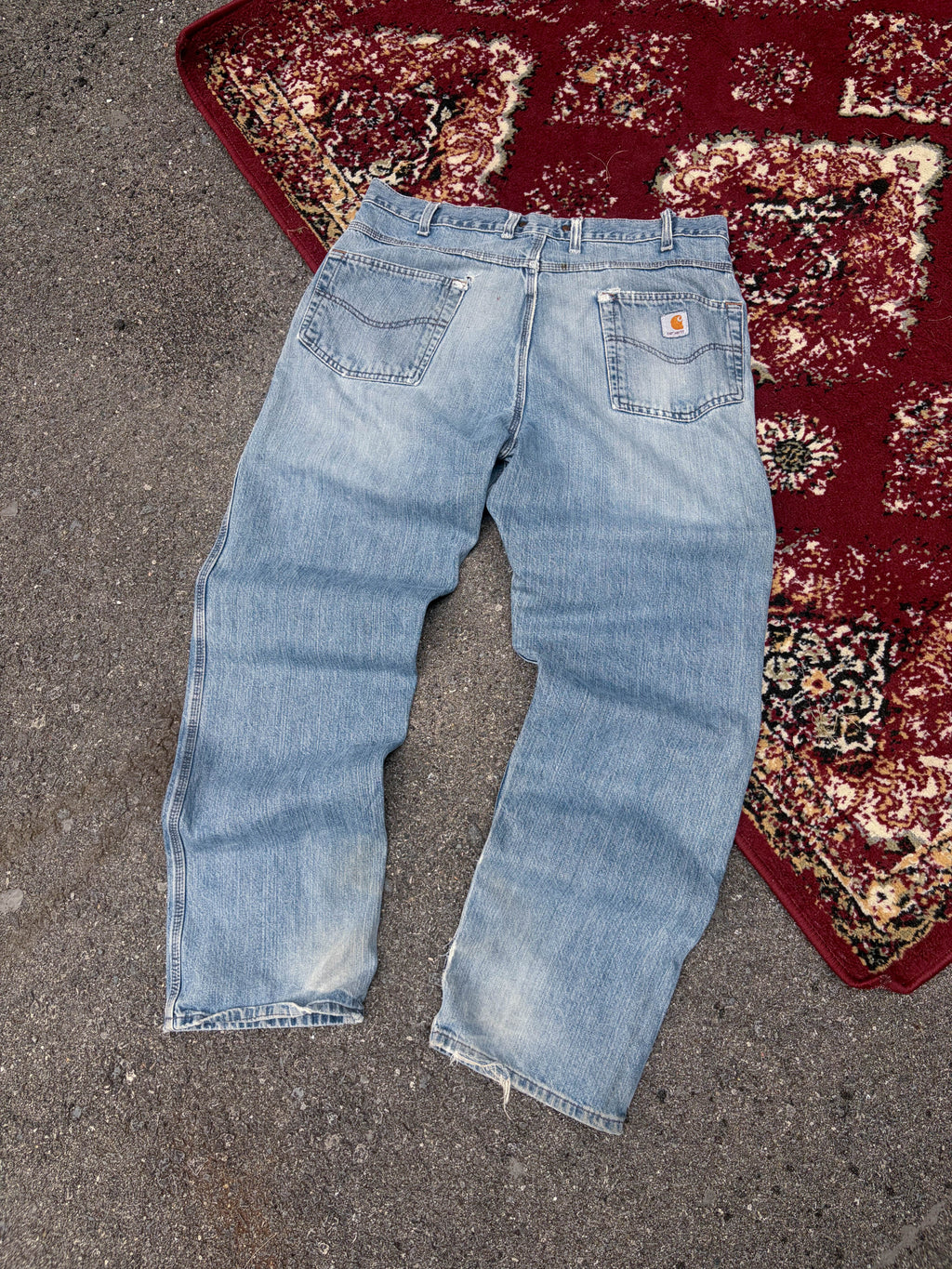 Vintage Carhartt Medium Wash Denim Workwear Pants Size 37