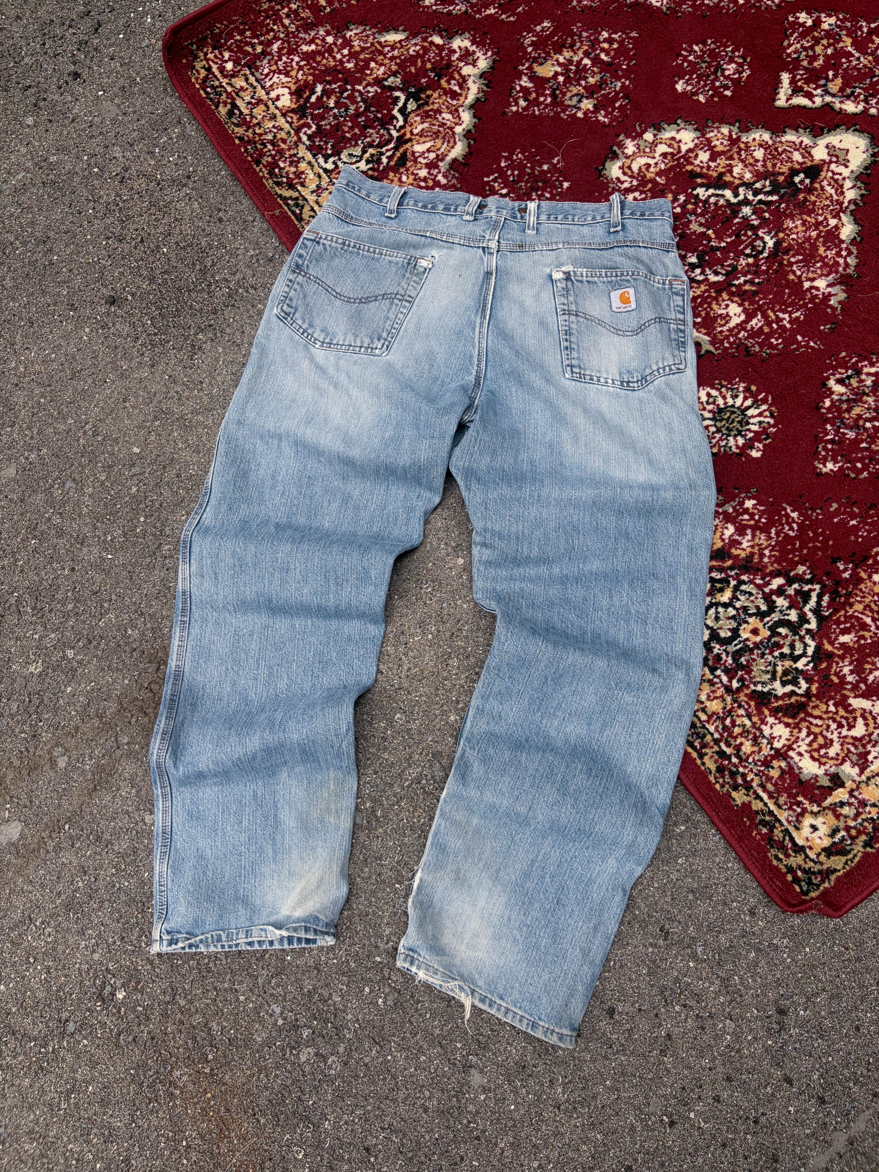 Vintage Carhartt Medium Wash Denim Workwear Pants Size 37