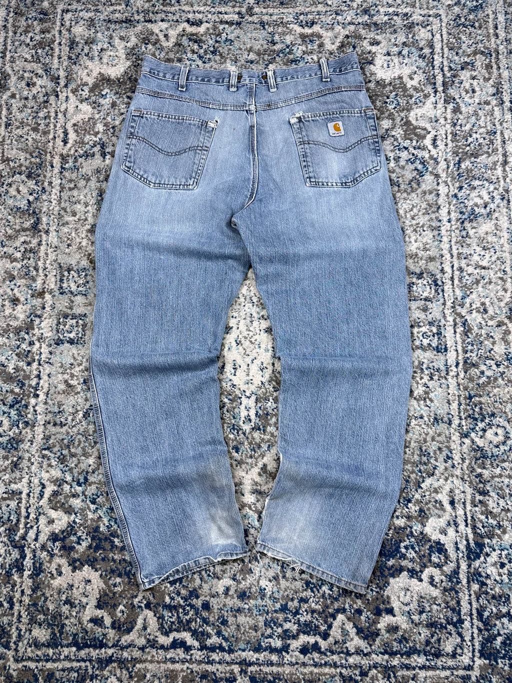 Vintage Carhartt Medium Wash Denim Workwear Pants Size 37