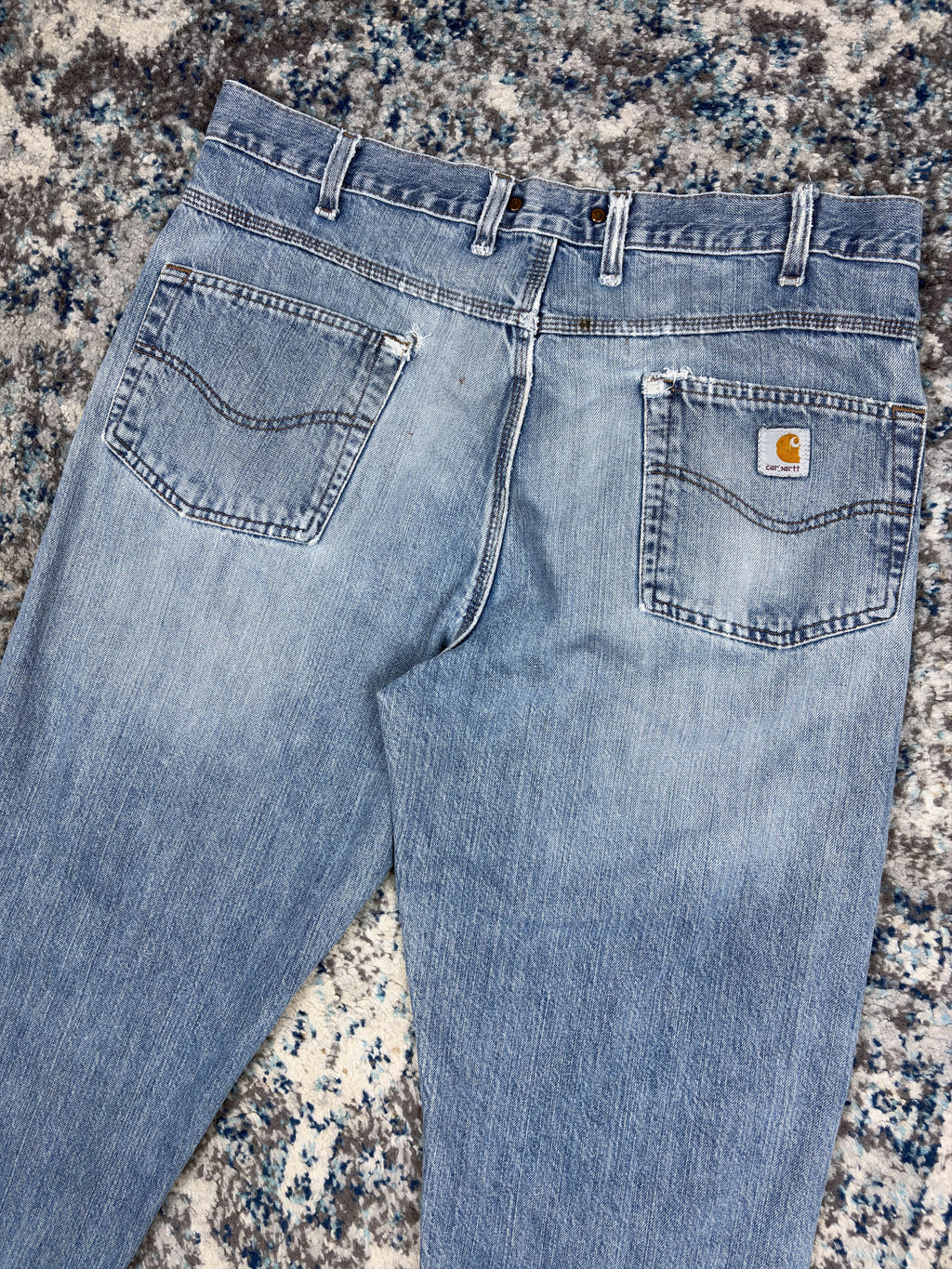 Vintage Carhartt Medium Wash Denim Workwear Pants Size 37