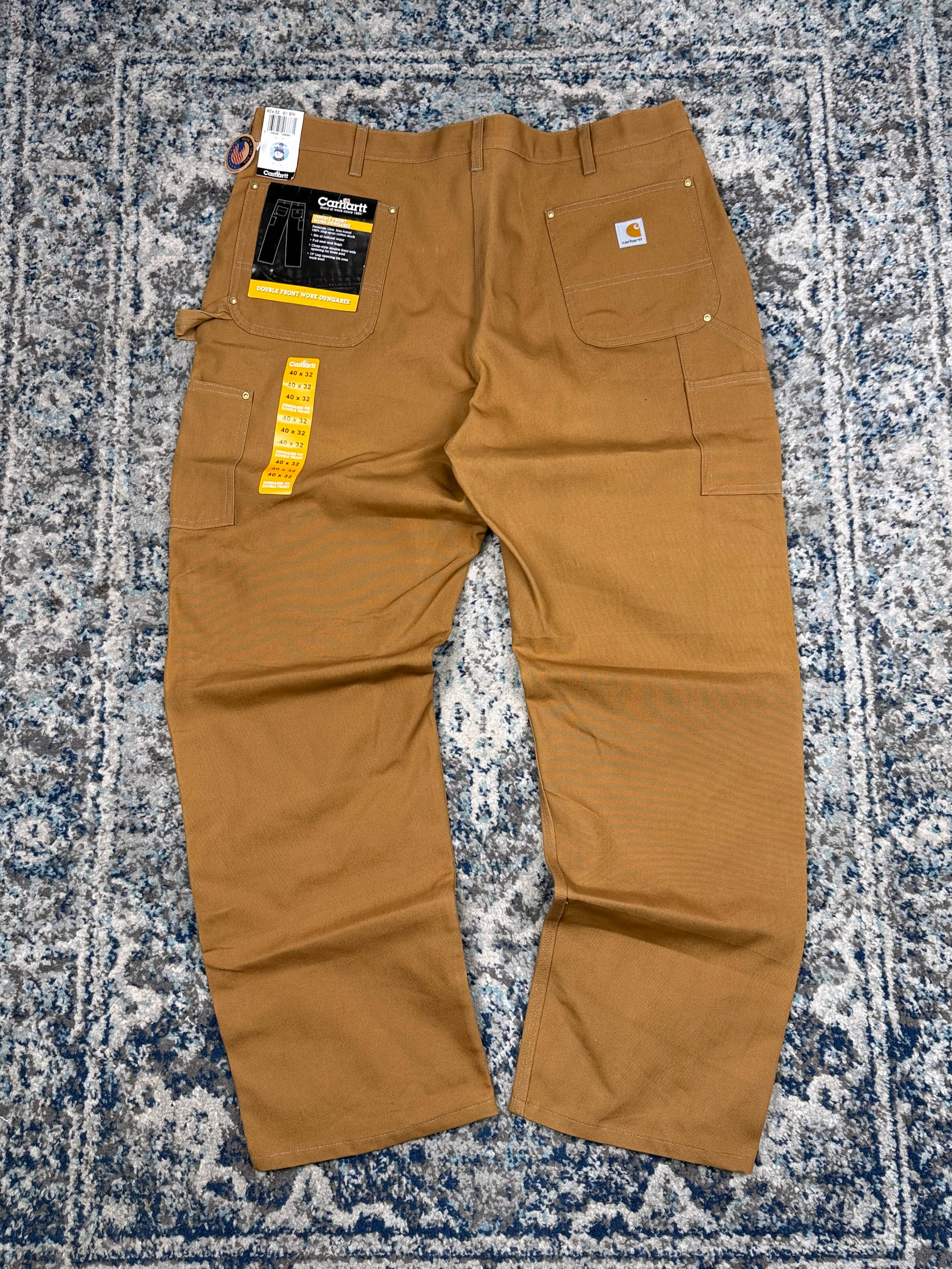Vintage Carhartt Dungaree Fit Double Knee Workwear Pants Size 40