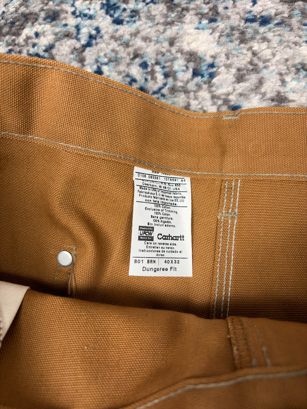 Vintage Carhartt Dungaree Fit Double Knee Workwear Pants Size 40