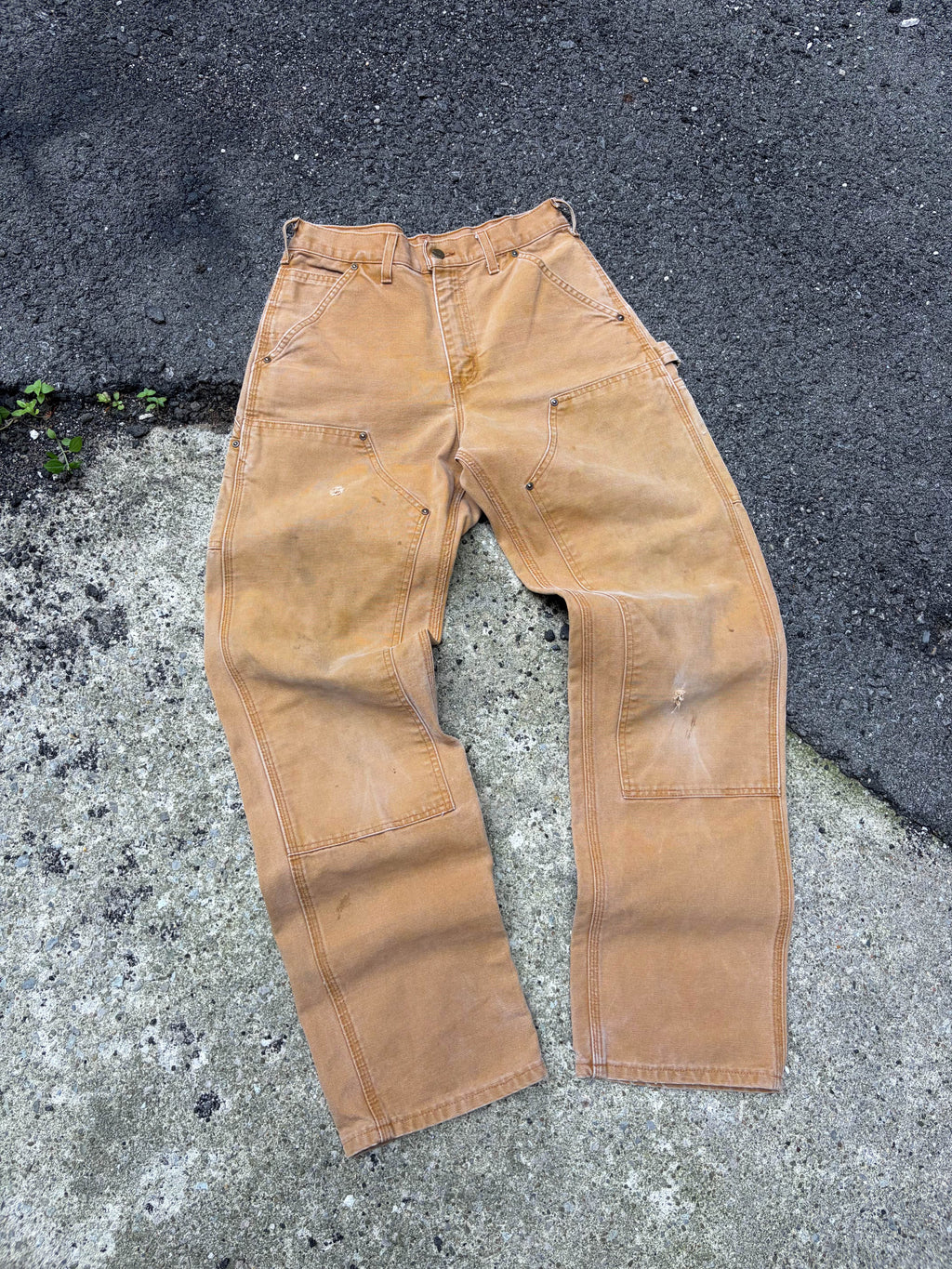 Vintage Carhartt Canvas Workwear Dungaree Double Knee Pants Size 28