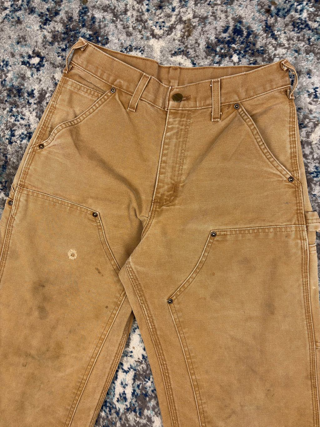 Vintage Carhartt Canvas Workwear Dungaree Double Knee Pants Size 28