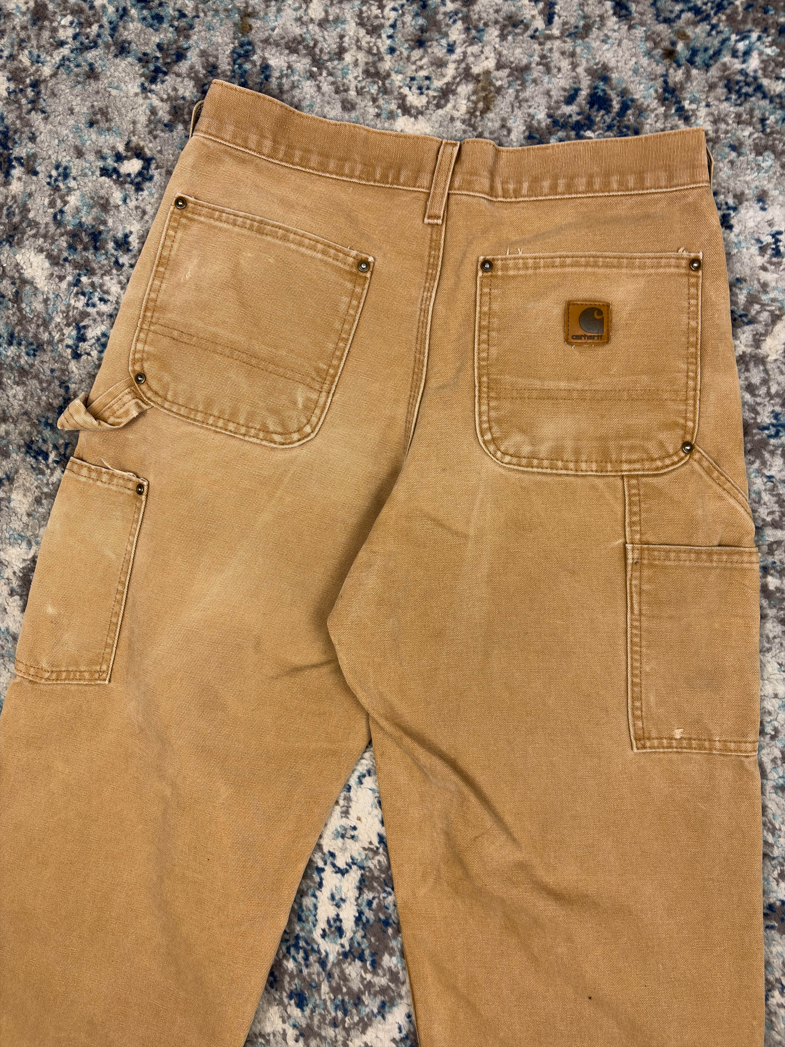 Vintage Carhartt Canvas Workwear Dungaree Double Knee Pants Size 28