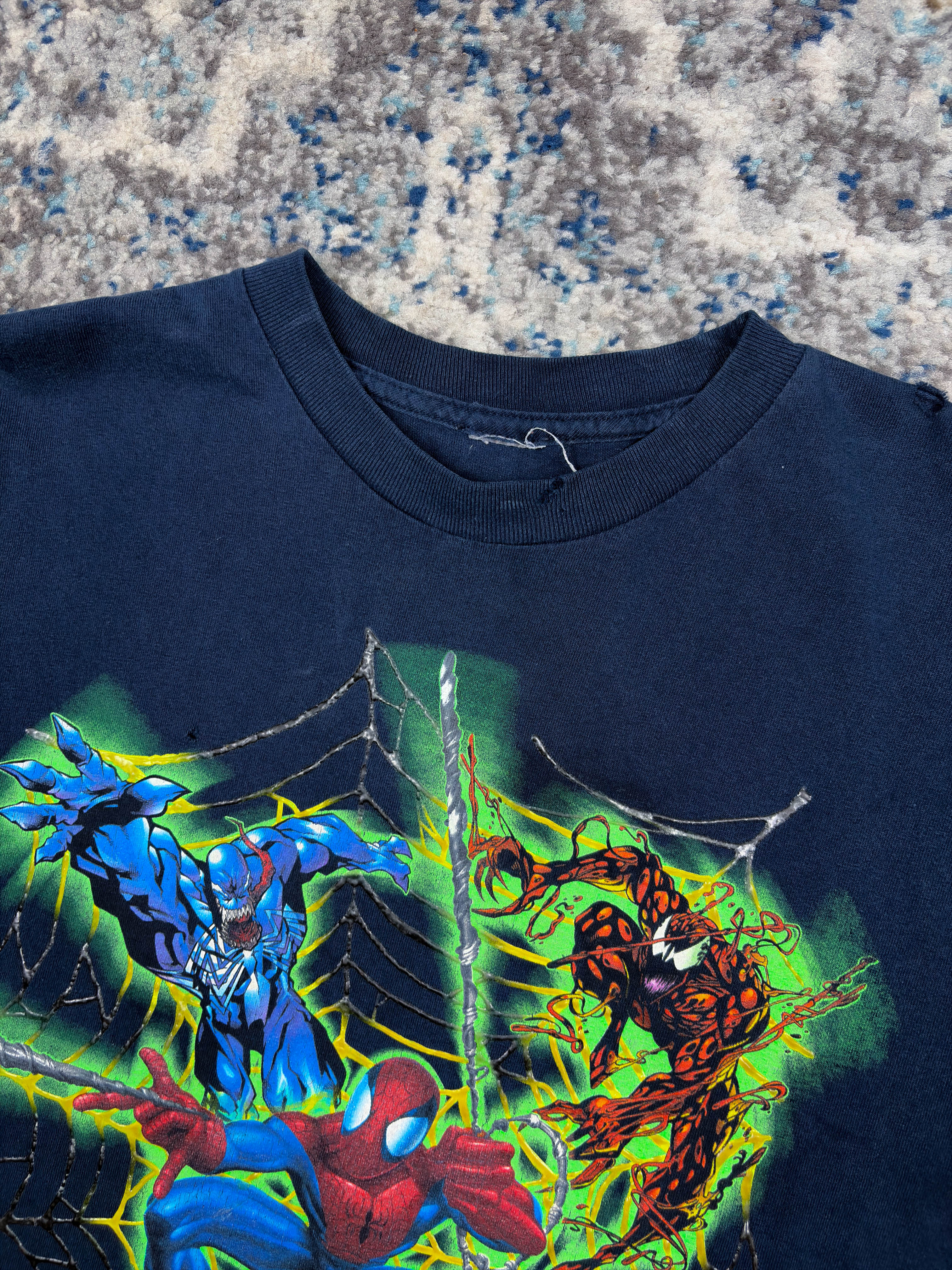 Vintage 2002 Spiderman Marvel Movie Promo Long Sleeve T-Shirt Size YOUTH XL