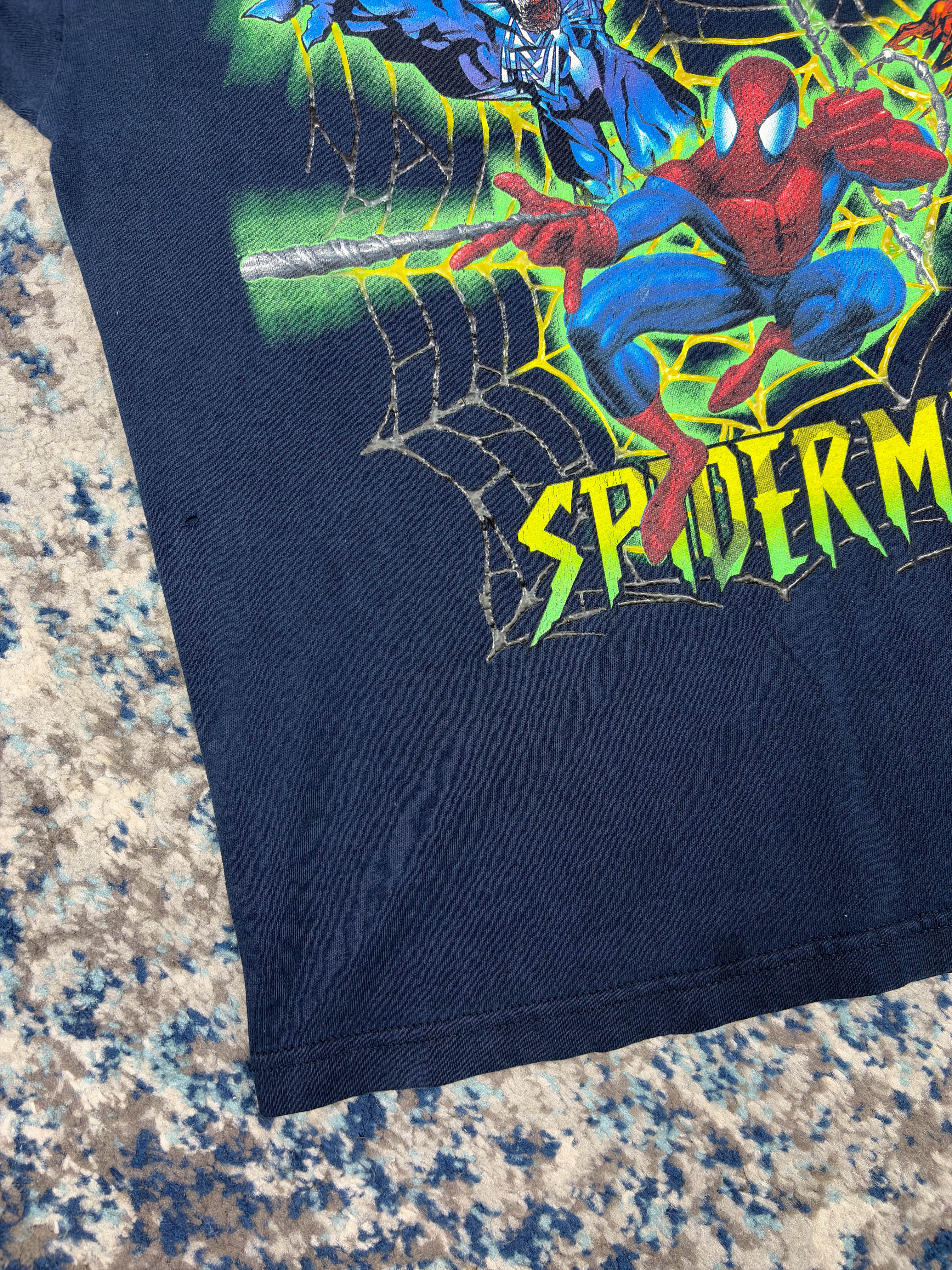 Vintage 2002 Spiderman Marvel Movie Promo Long Sleeve T-Shirt Size YOUTH XL