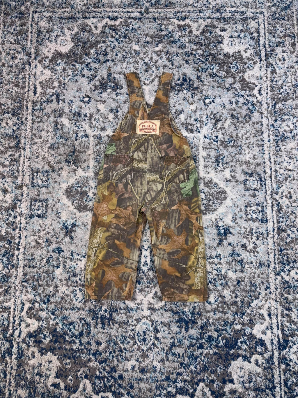 Vintage Pella Advantage Timber Camo Overall Pants Size XS YOUTH