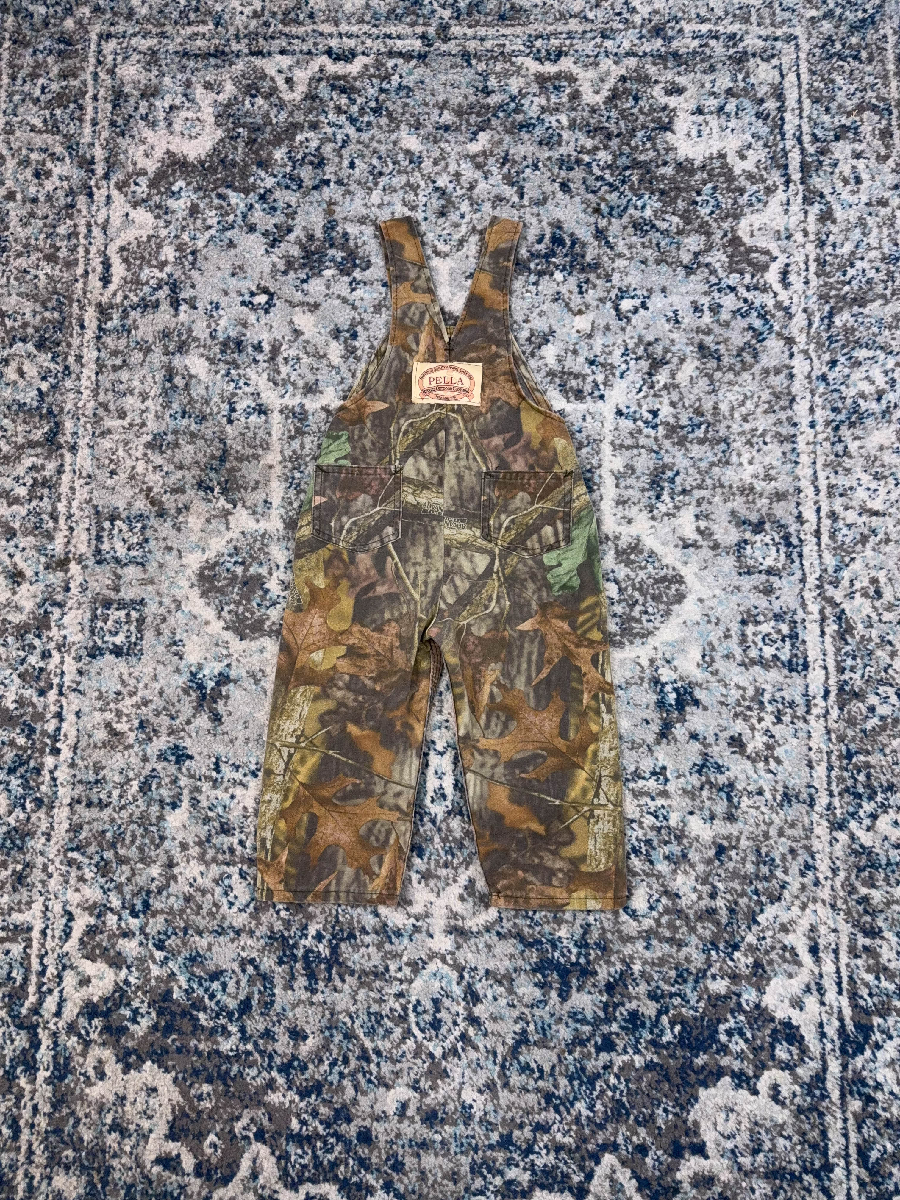 Vintage Pella Advantage Timber Camo Overall Pants Size XS YOUTH