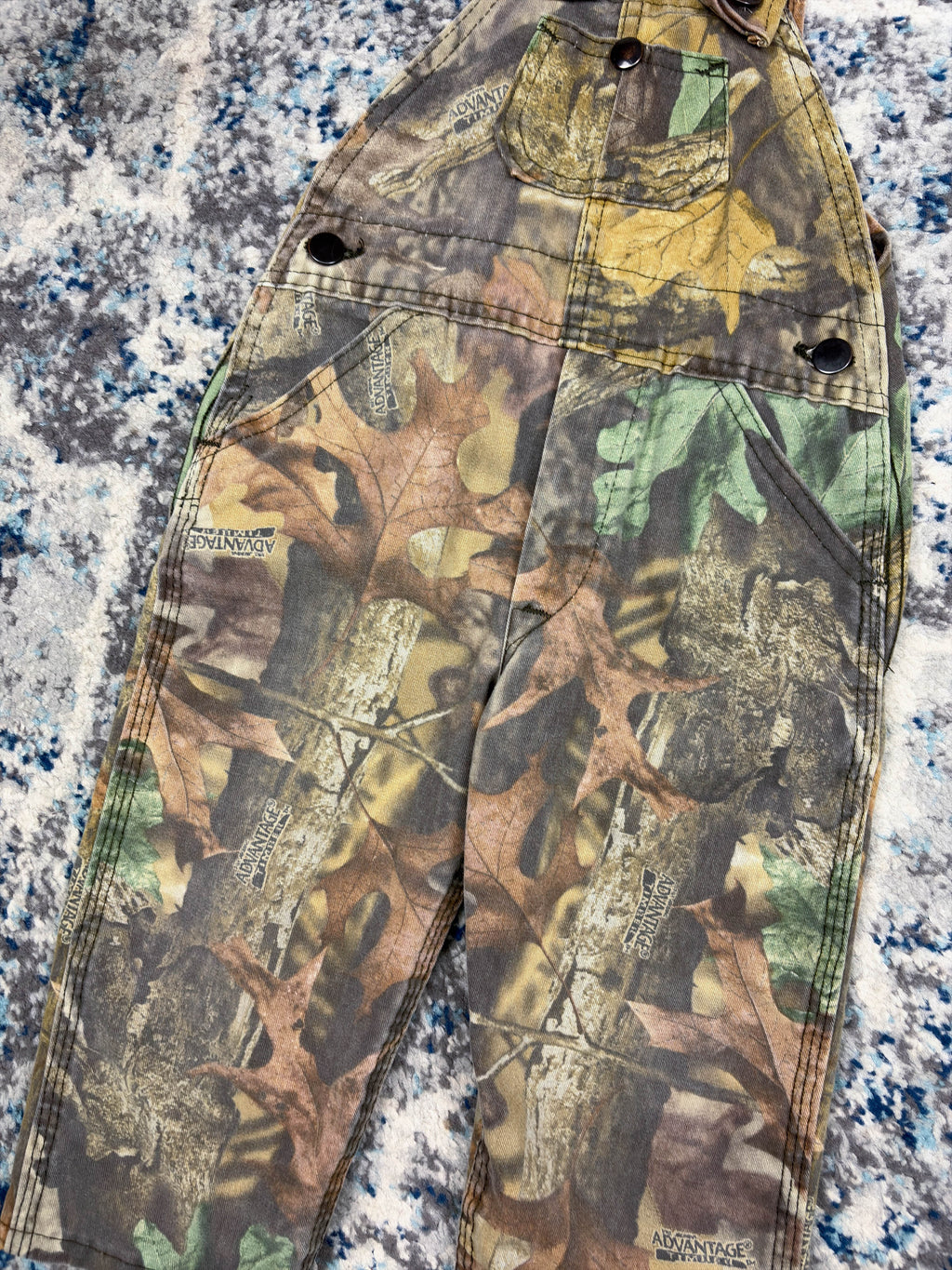 Vintage Pella Advantage Timber Camo Overall Pants Size XS YOUTH
