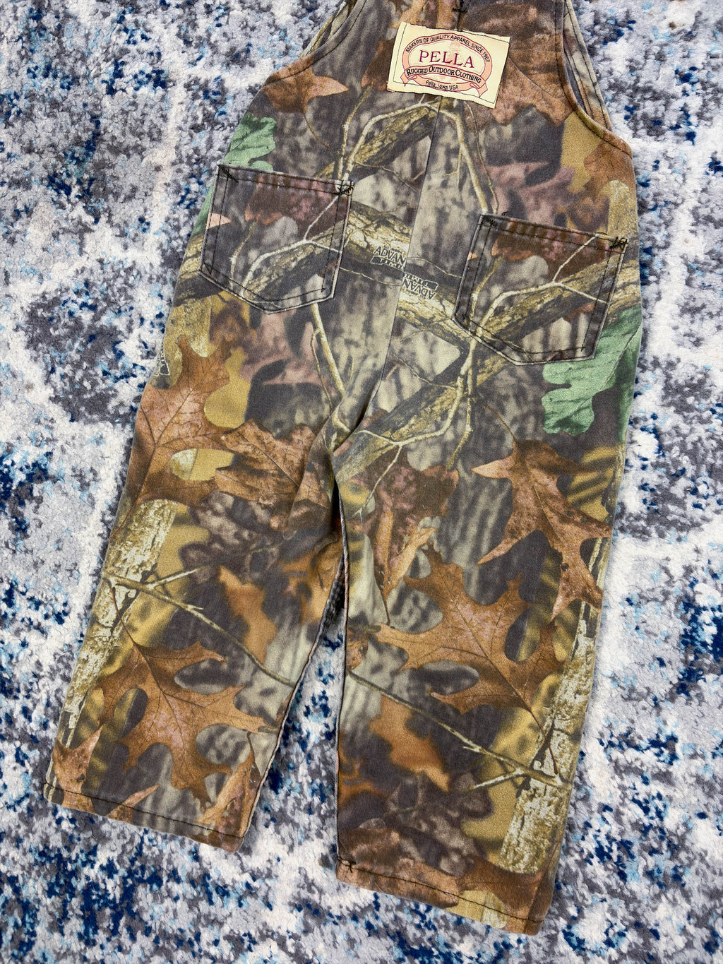 Vintage Pella Advantage Timber Camo Overall Pants Size XS YOUTH