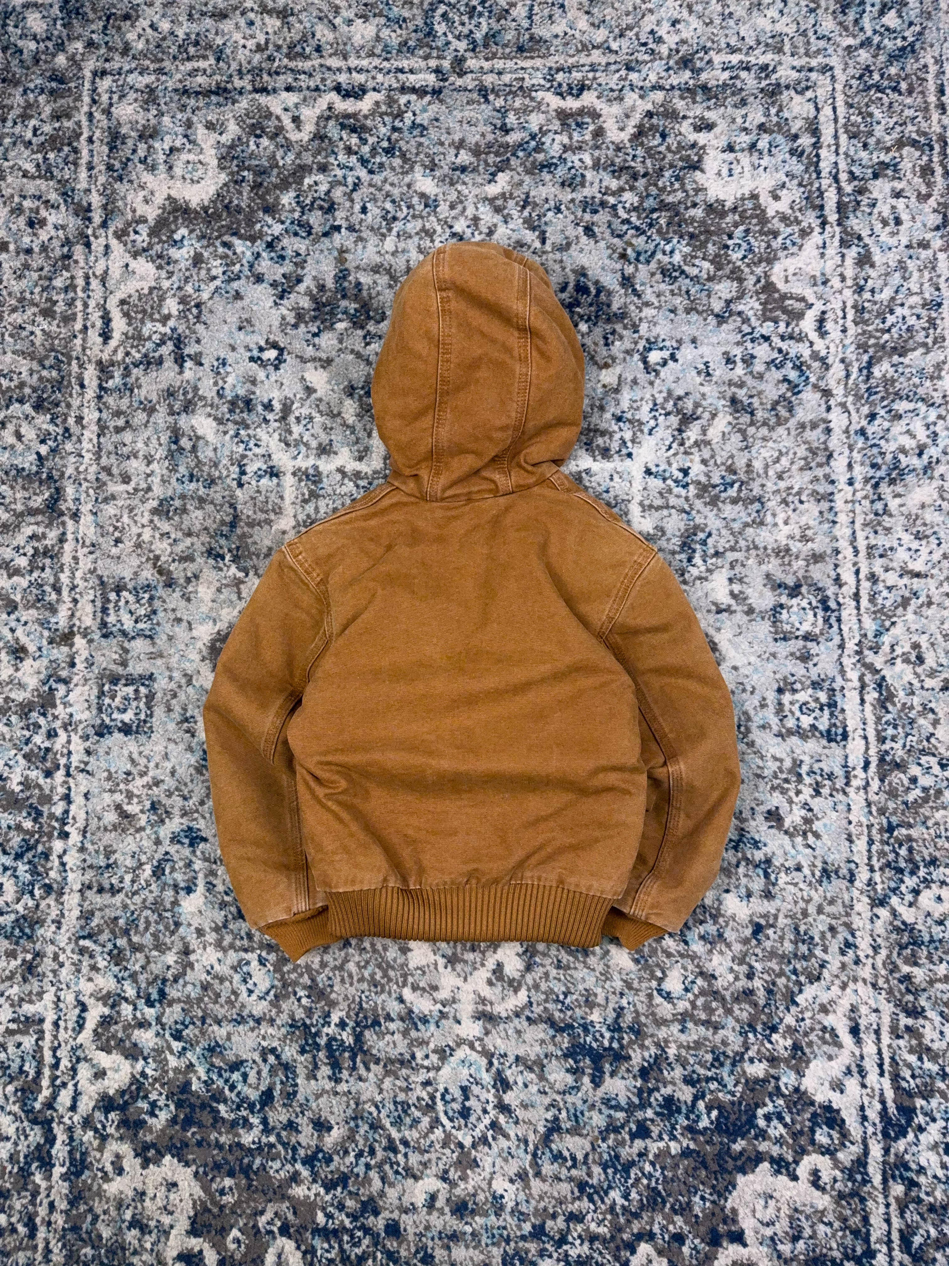 Vintage Carhartt Insulated Hooded Active Jacket Size YOUTH S (6/7)
