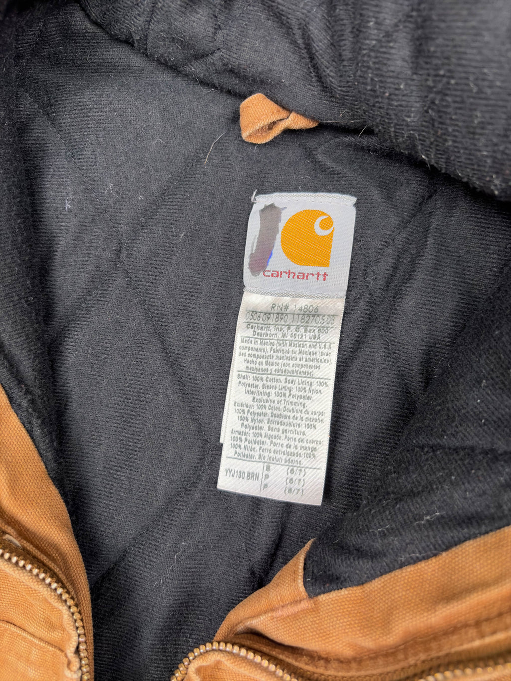Vintage Carhartt Insulated Hooded Active Jacket Size YOUTH S (6/7)