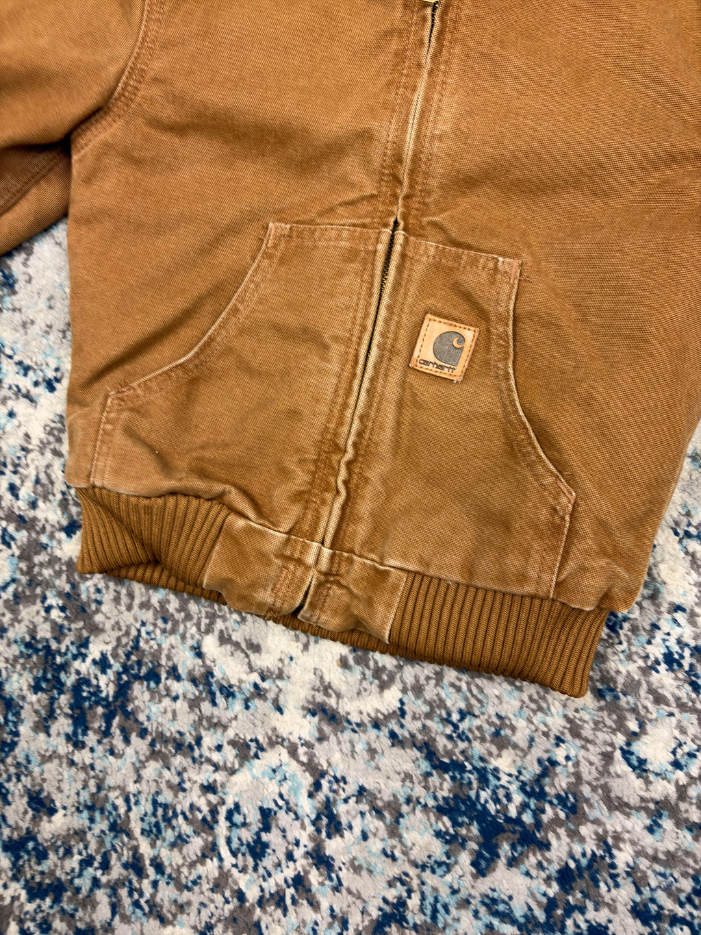 Vintage Carhartt Insulated Hooded Active Jacket Size YOUTH S (6/7)