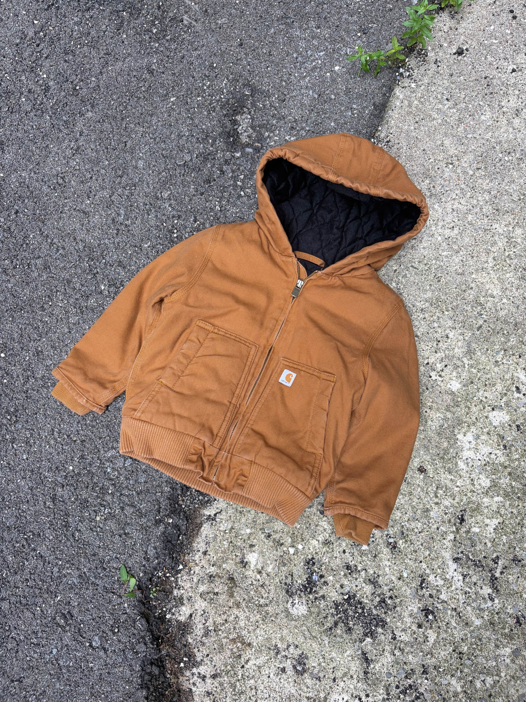Vintage Carhartt Insulated Workwear Hooded Active Jacket Size YOUTH 4T