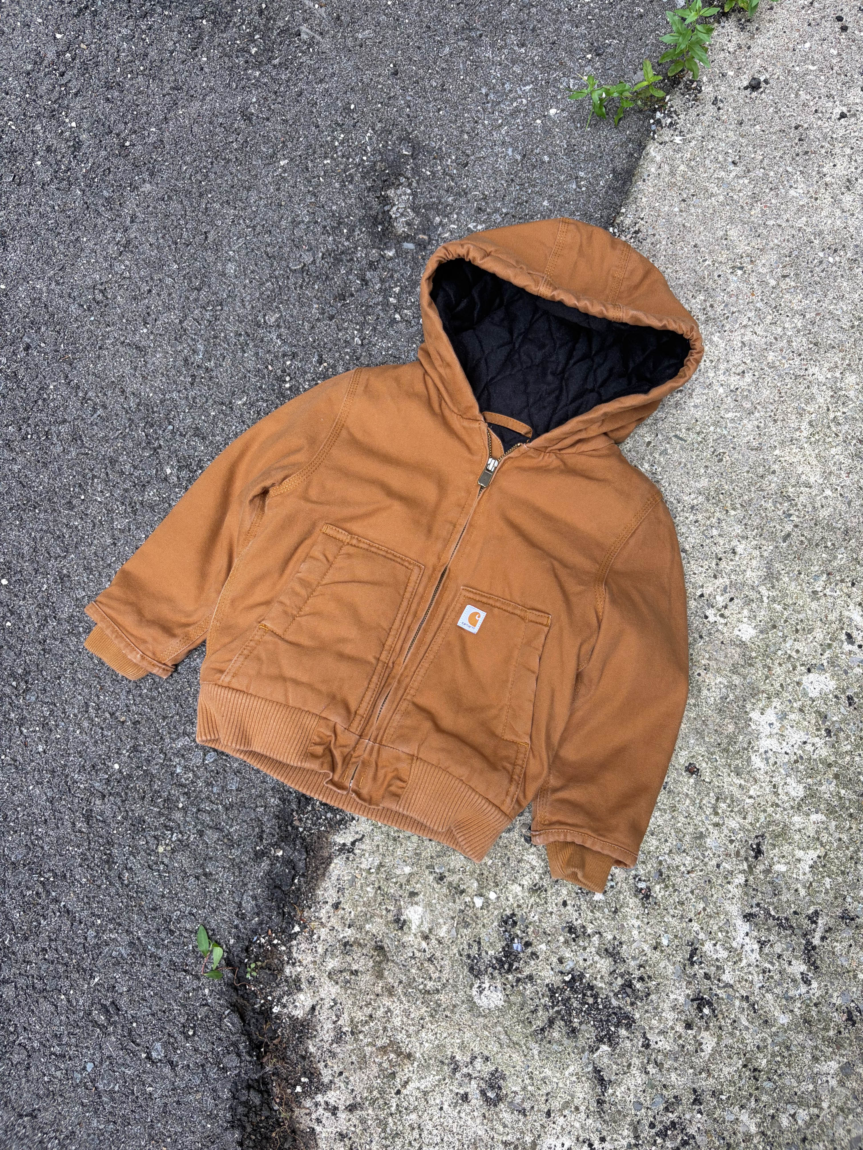 Vintage Carhartt Insulated Workwear Hooded Active Jacket Size YOUTH 4T