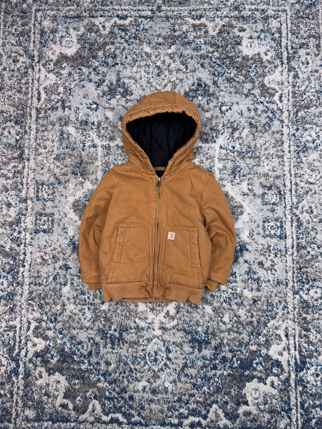 Vintage Carhartt Insulated Workwear Hooded Active Jacket Size YOUTH 4T