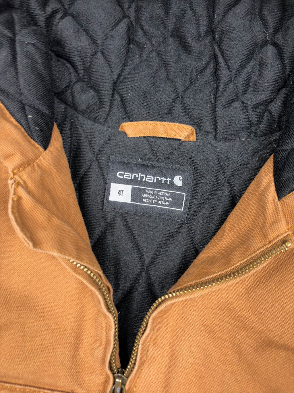 Vintage Carhartt Insulated Workwear Hooded Active Jacket Size YOUTH 4T