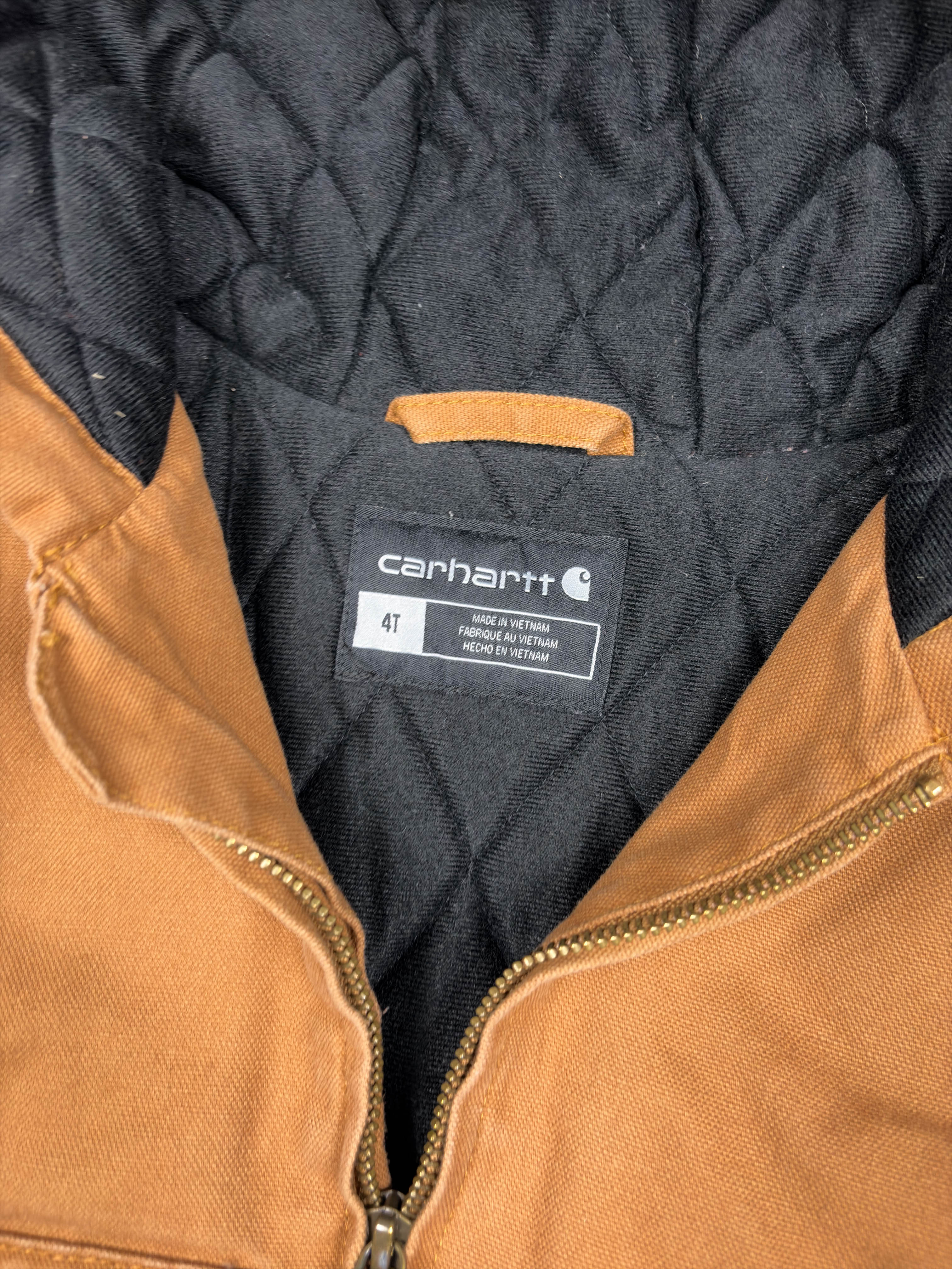 Vintage Carhartt Insulated Workwear Hooded Active Jacket Size YOUTH 4T