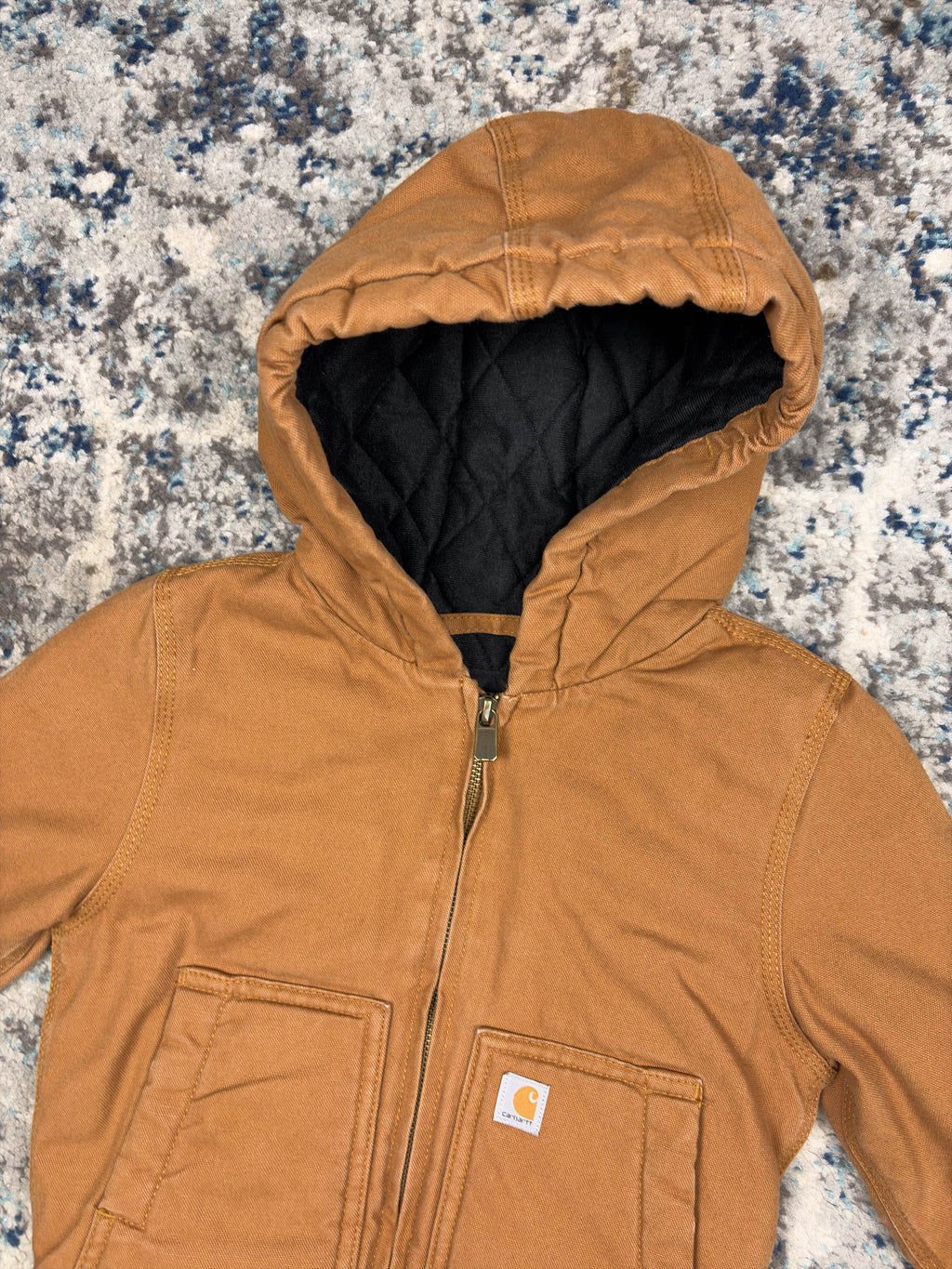 Vintage Carhartt Insulated Workwear Hooded Active Jacket Size YOUTH 4T